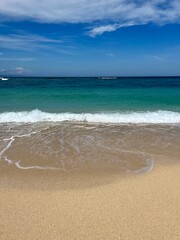 beautiful ocean beach and blue sky in the tropical