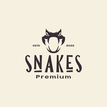 Head Teeth Cobra Snake Vintage Logo Design Vector Graphic Symbol Icon Illustration Creative Idea