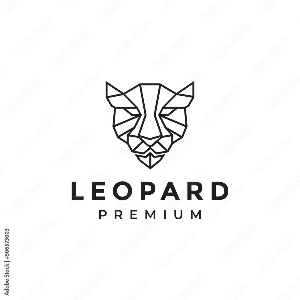 Wall mural head line leopard triangle polygon logo design vector graphic symbol icon illustration creative idea