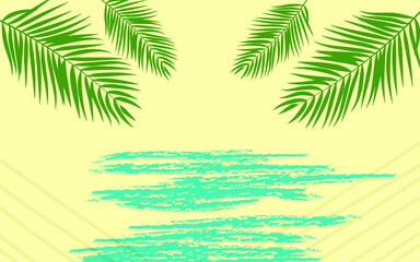 abstract summer beach palm leaves background wallpaper