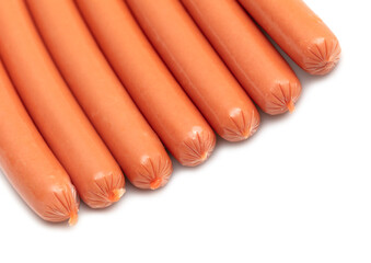 Sausages isolated on white background.