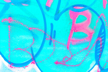 Abstract colorful teal, pink, blue urban wall texture. Modern pattern for wallpaper design Creative modern urban city background for advertising mockups. Grunge messy street style new wave background