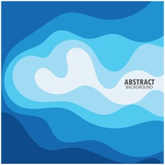 Naklejka premium ABSTRACT WAVE BACKGROUND DESIGN WITH BLUE COMBINATION VECTOR