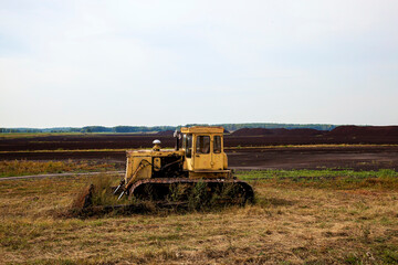Fototapeta premium industrial area where black peat is mined