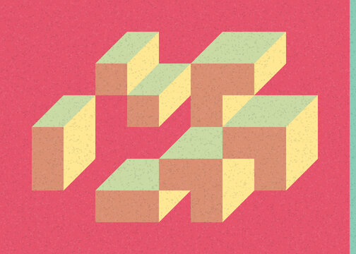 Implementation of Edward Zajec&rsquo;s &ldquo;Il Cubo&rdquo; from 1971. Essentially a Truchet tile set of 8 tiles and rules for placement art illustration