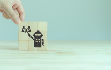 AI recruiting technology concept. Using artificial intelligence in the talent acquisition process....