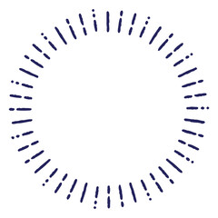 ペンで書いたような手書きのサンバーストのシンプルなフレーム