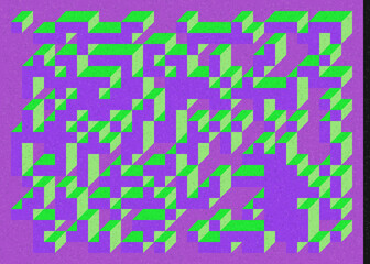 Implementation of Edward Zajec’s “Il Cubo” from 1971. Essentially a Truchet tile set of 8 tiles and rules for placement art illustration