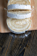 sliced dessert with cottage cheese cream