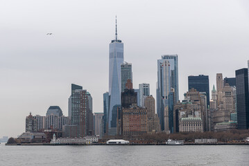 Manhattan skyline from hudson river