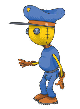 Balle de tennis en personnage policier
