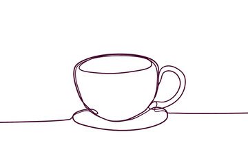 minimal line art cup of coffe illustration