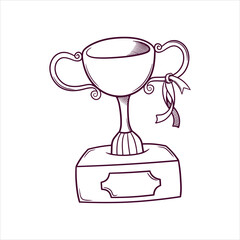 hand drawn trophy doodle illustration