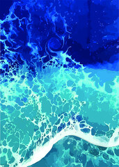 Beautiful, mystical and fascinating background water, sea depth and foam, wave movement