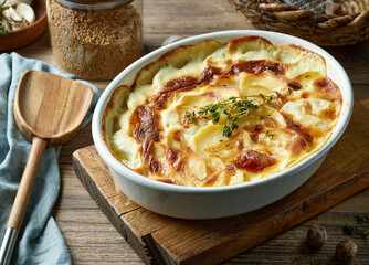 freshly baked potato gratin