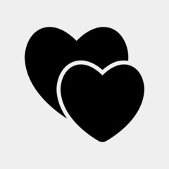 Hearts icon in solid style, use for website mobile app presentation
