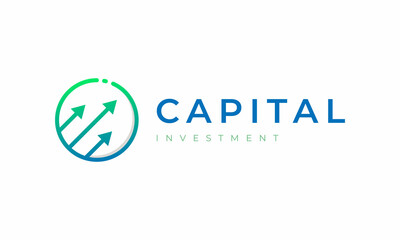 Circle with Arrow up Symbol Capital Investment Logo Design Inspiration