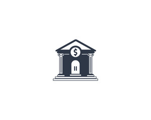 Bank vector flat emoticon. Isolated Bank emoji illustration. Bank icon