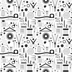 Sewing Hobby Tools and Supplies Outline Pattern