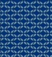 Naklejka premium Seamless vector geometric pattern in Japanese style. Modern illustrations of blue linear art for wallpaper, flyers, covers, banners, minimalistic decorations, backgrounds.