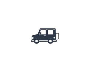Off road Car Vector Isolated Emoticon. SUV Icon