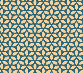 Seamless decorative golden pattern on an emerald background, floral ornament in Japanese style. Modern linear art illustrations for wallpapers, flyers, covers, banners, backgrounds