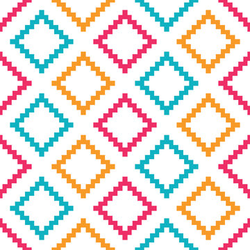 Colorful kilim squares seamless pattern.