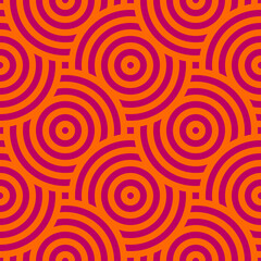 Materiał do szycia Orange and pink rings seamless pattern.