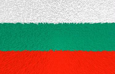 Fototapeta premium 3d illustration of Bulgarian flag. The flag of Bulgaria is green, white and red.
