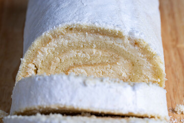 sliced dessert with cottage cheese cream