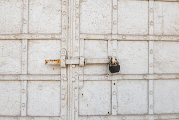 closed metal door with lock