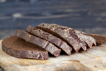 a loaf of sliced fresh rye bread