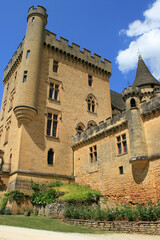 Fototapeta na wymiar medieval castle in marquay (france) 