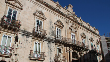baroque palace (Beneventano Del Bosco) in syracusa in sicily (italy) 