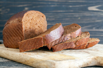 fresh rye bread cut into pieces for sandwiches