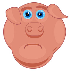 Cartoon of the portrait home animal piglet