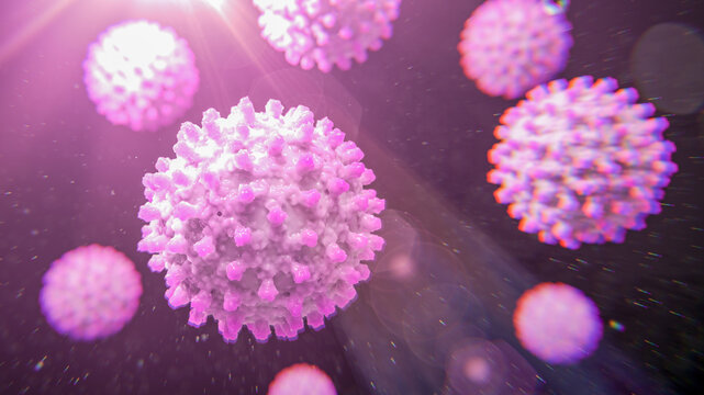 Hepatitis B virus particles, illustration
