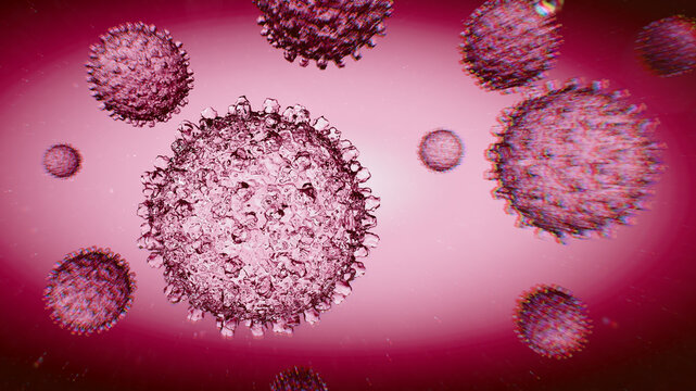 Hepatitis B virus particles, illustration