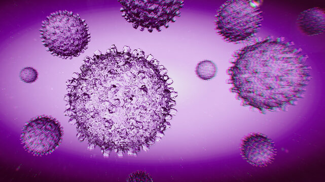 Hepatitis B virus particles, illustration