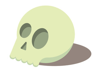 Human skull. Image of a skull in cartoon technique.