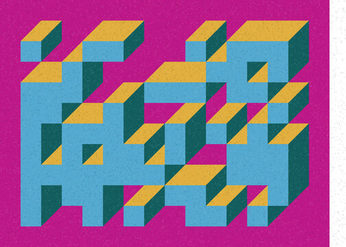 Implementation of Edward Zajec&rsquo;s &ldquo;Il Cubo&rdquo; from 1971. Essentially a Truchet tile set of 8 tiles and rules for placement art illustration
