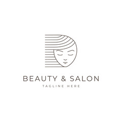Beauty logo with line style