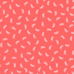 Pink tiny feet seamless pattern.