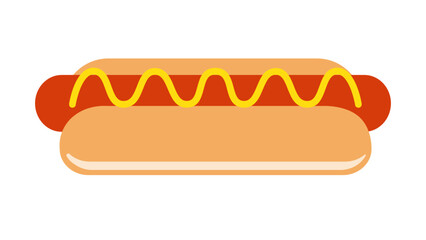 Hot dog with mustard illustration