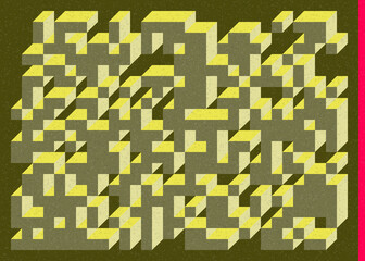 Implementation of Edward Zajec’s “Il Cubo” from 1971. Essentially a Truchet tile set of 8 tiles and rules for placement art illustration