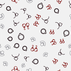 Set line Diamond engagement ring, Necklace with heart shaped, mannequin and Earrings on seamless pattern. Vector
