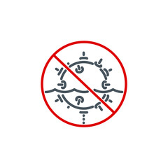 Naval mine marine single outline icon red isolated on white. outline symbol anti-ship and submarine war. Quality design element naval mine with editable thin line stroke.pictogram underwater navy bomb