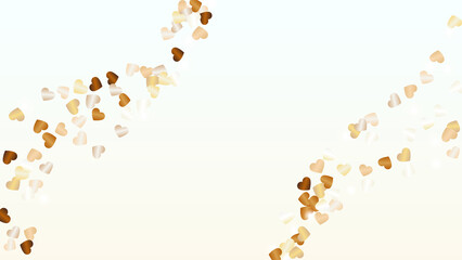 Realistic Background with Confetti of Hearts Glitter Particles. St. Valentine Day. Celebration pattern. Light Spots. Explosion of Confetti. Glitter Vector Illustration. Design for Banner.