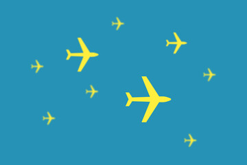 Flugzeuge in unterschiedlicher Größe oder Flughöhe