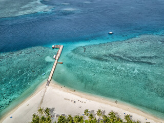 Aerial view of Atoll witch pass.